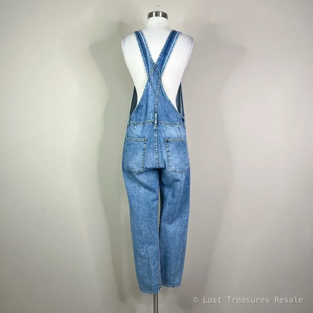 Free People | We The Free Distressed Baggy Denim Light Wash Blue Jean Overalls